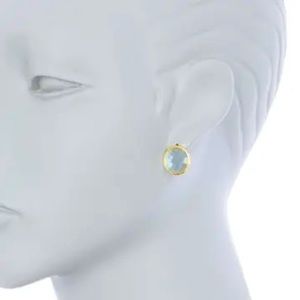 Rivka Friedman 18K Gold Sky Blue Crystal Earrings